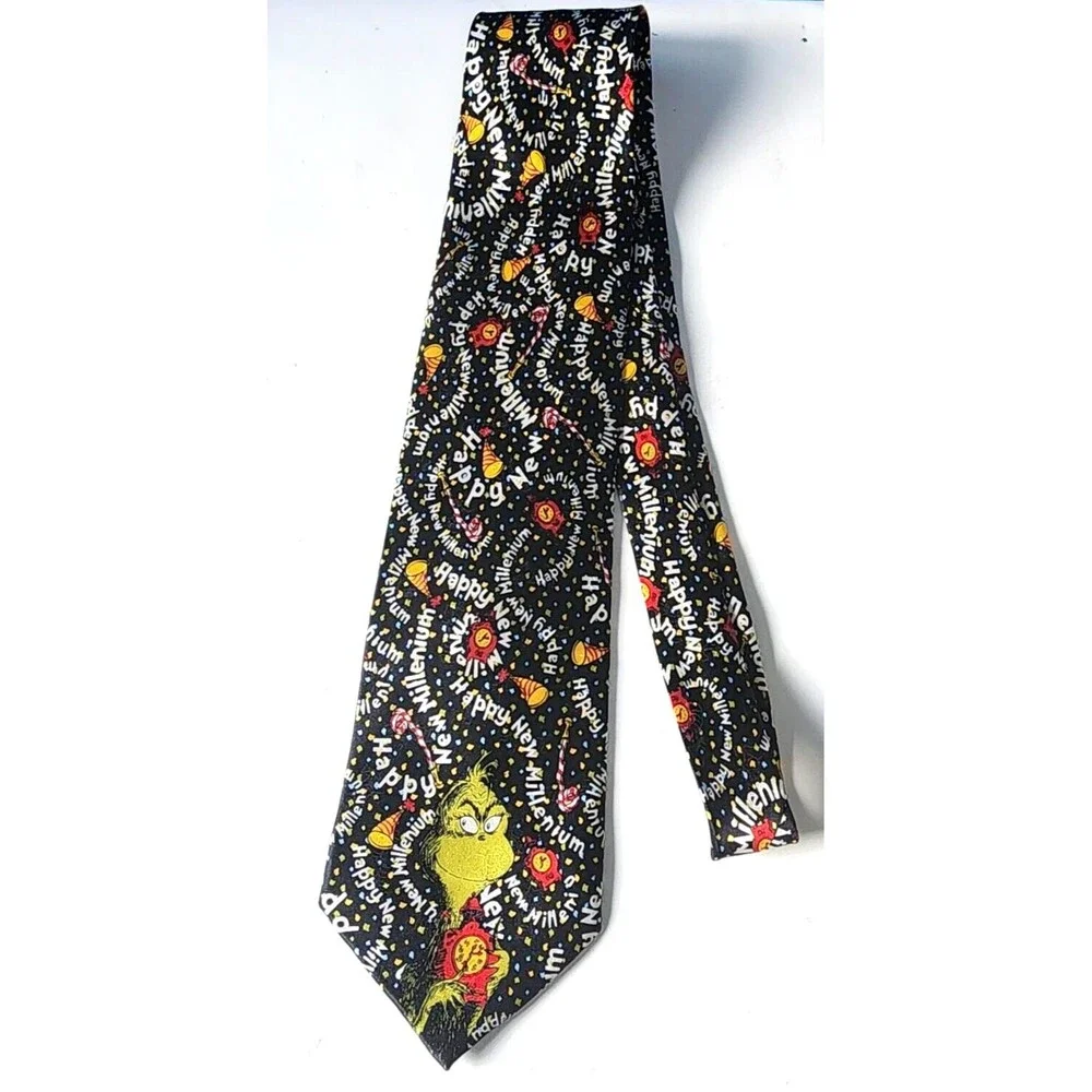 Dr. Seuss The Grinch Happy New Millenium Vintage Necktie